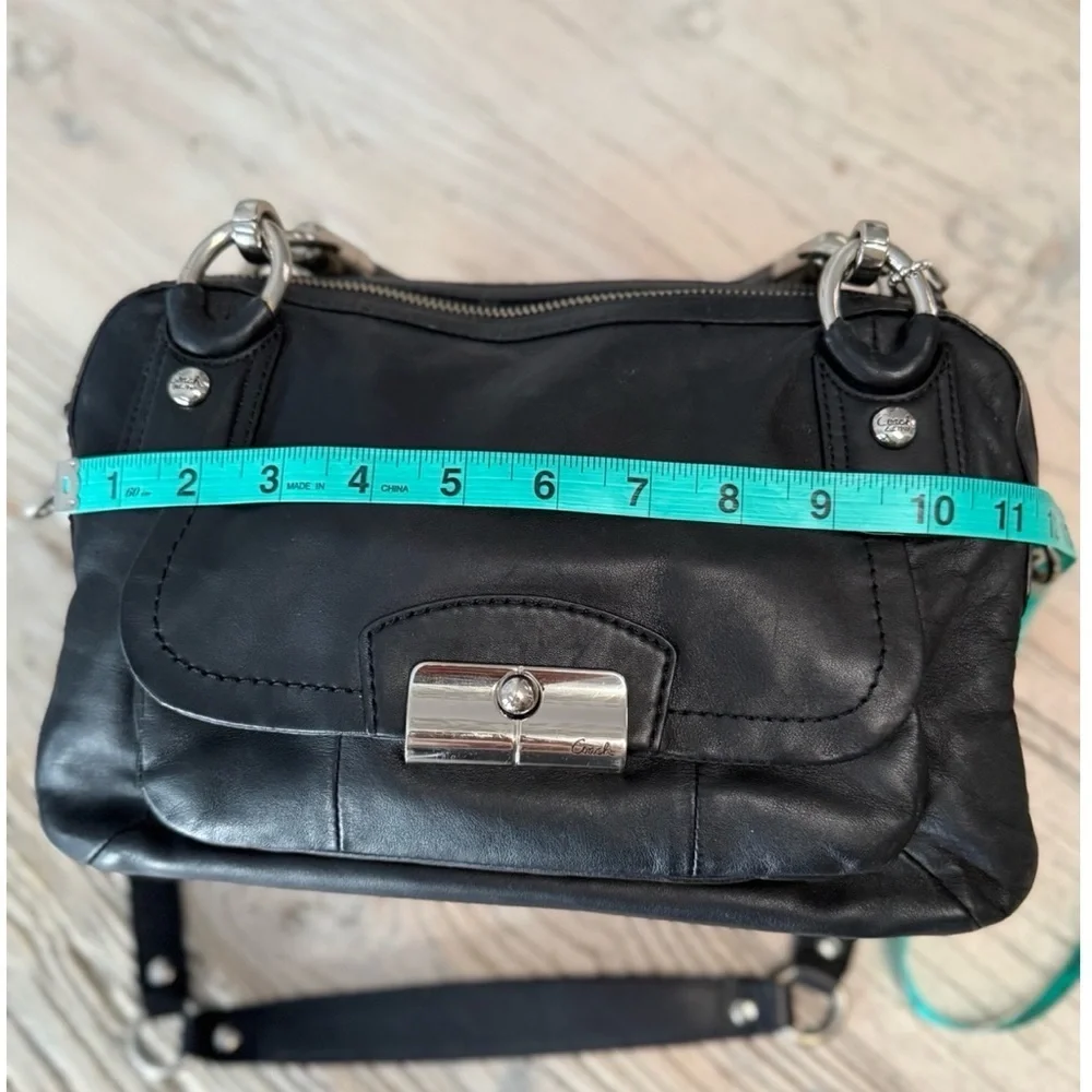 COACH Kristen Black Leather Satchel bag 22304